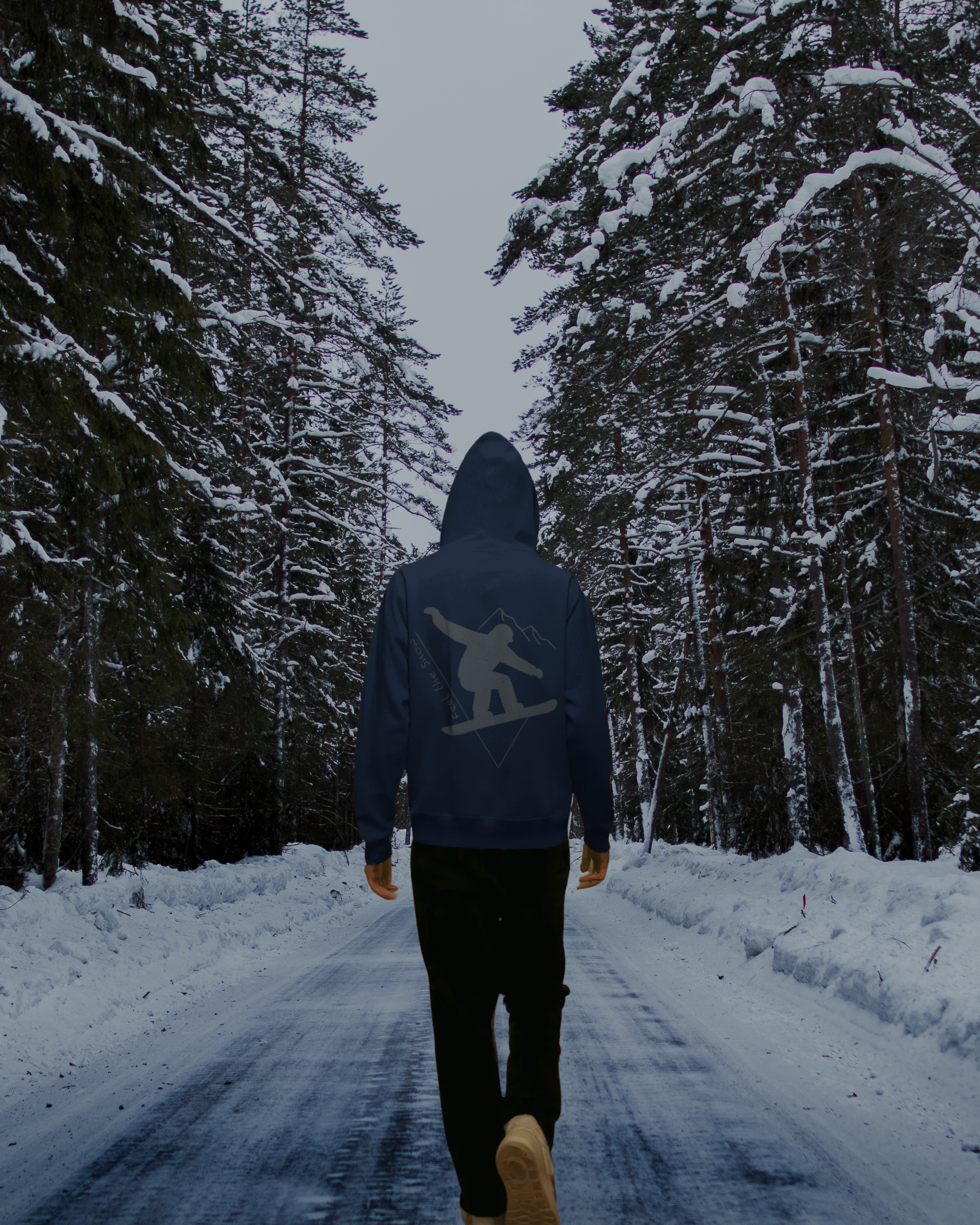 Pulso Hoodie "Snowboard - Feel the snow" Print: Grey