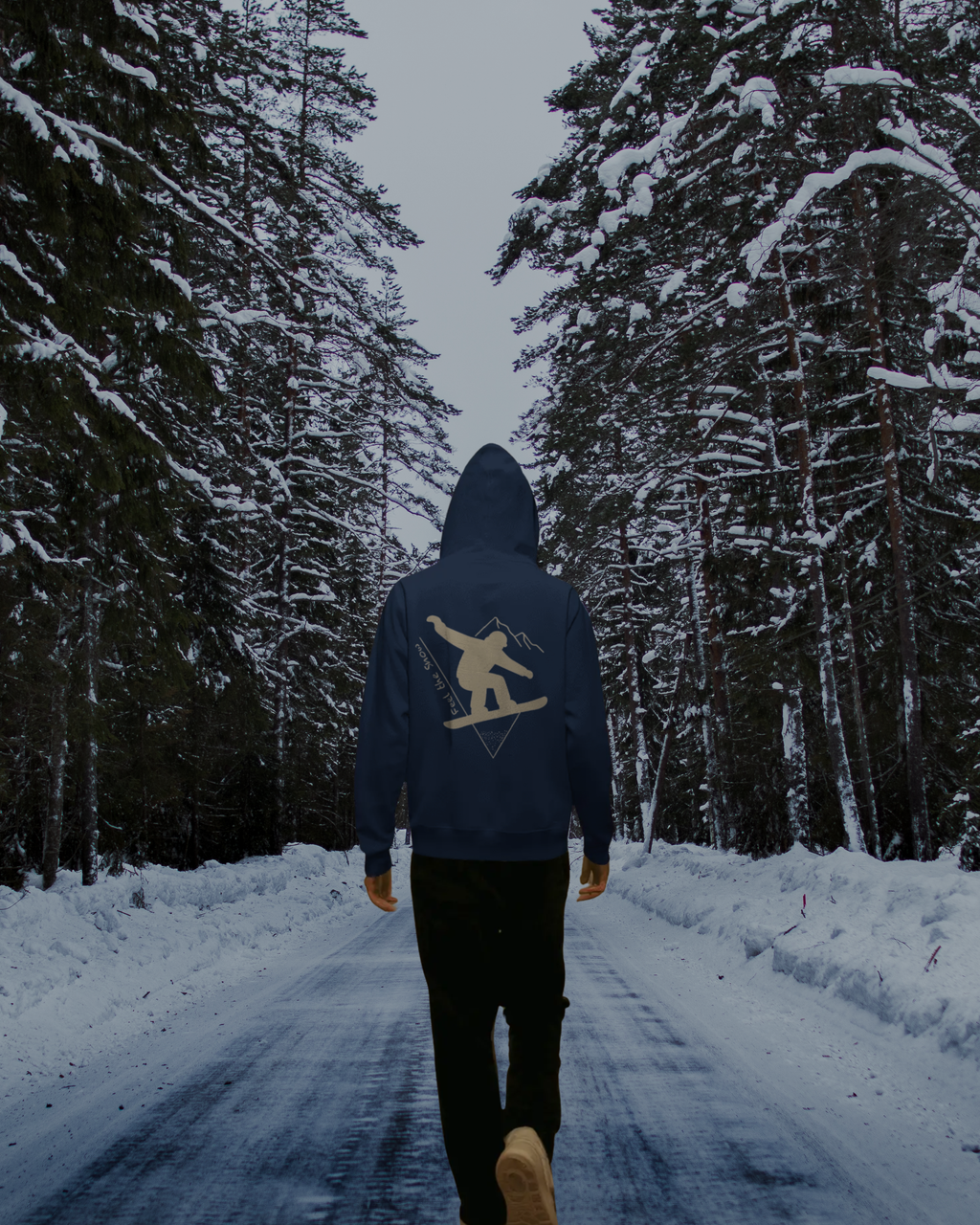 Pulso Hoodie "Snowboard - Feel the snow" Print: Cream