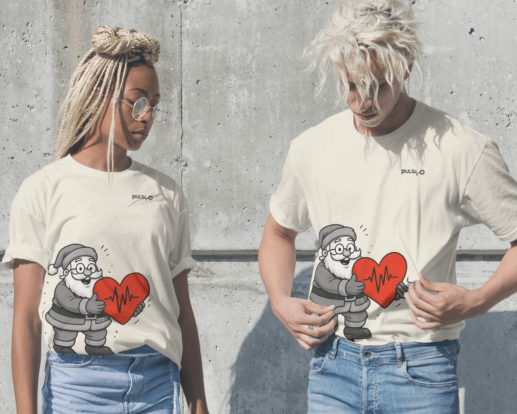Pulso Ugly Christmas T-Shirt – Santa mit Heartbeat | Limited Christmas Edition