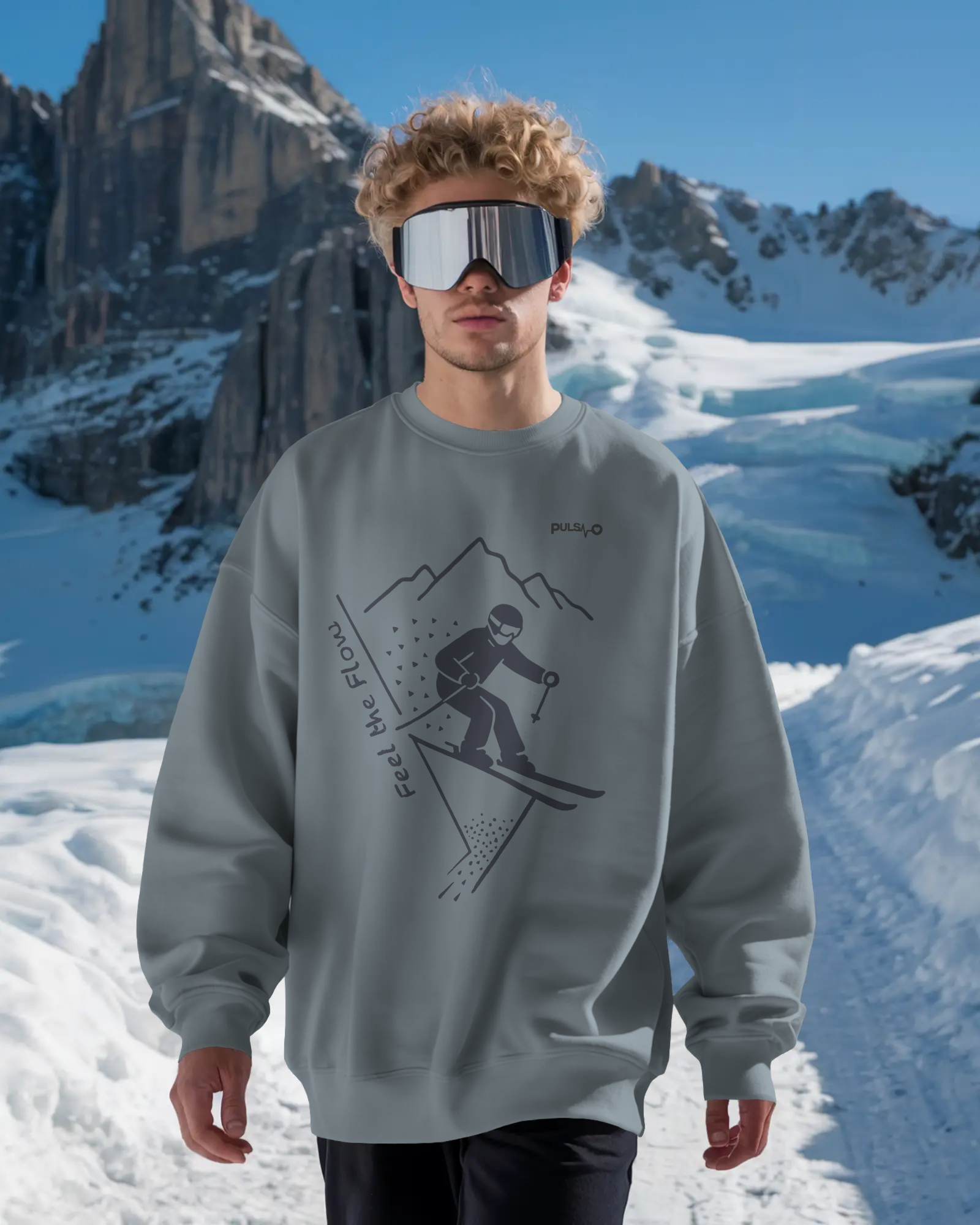 Pulso Sweatshirt "Skiing - Feel the flow"