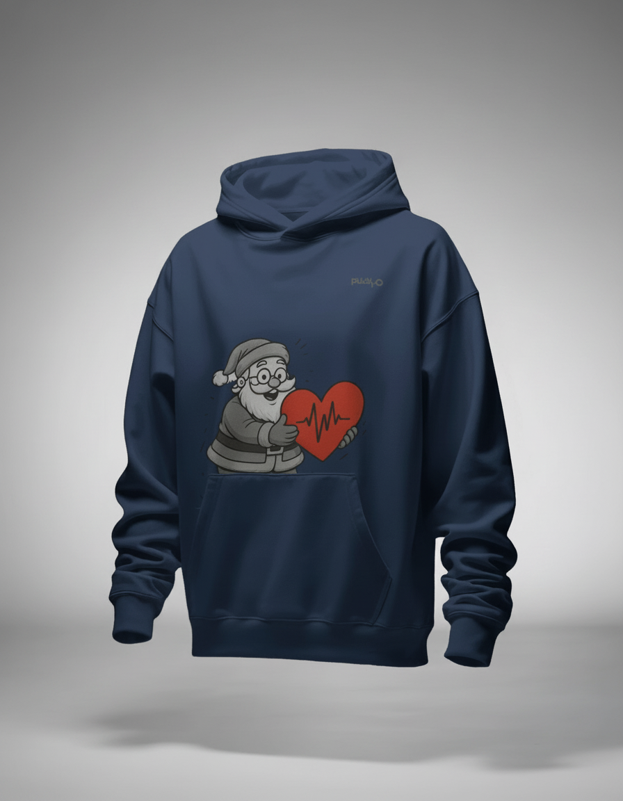 Pulso Ugly Christmas Hoodie – Santa mit Heartbeat | Winter Limited Edition
