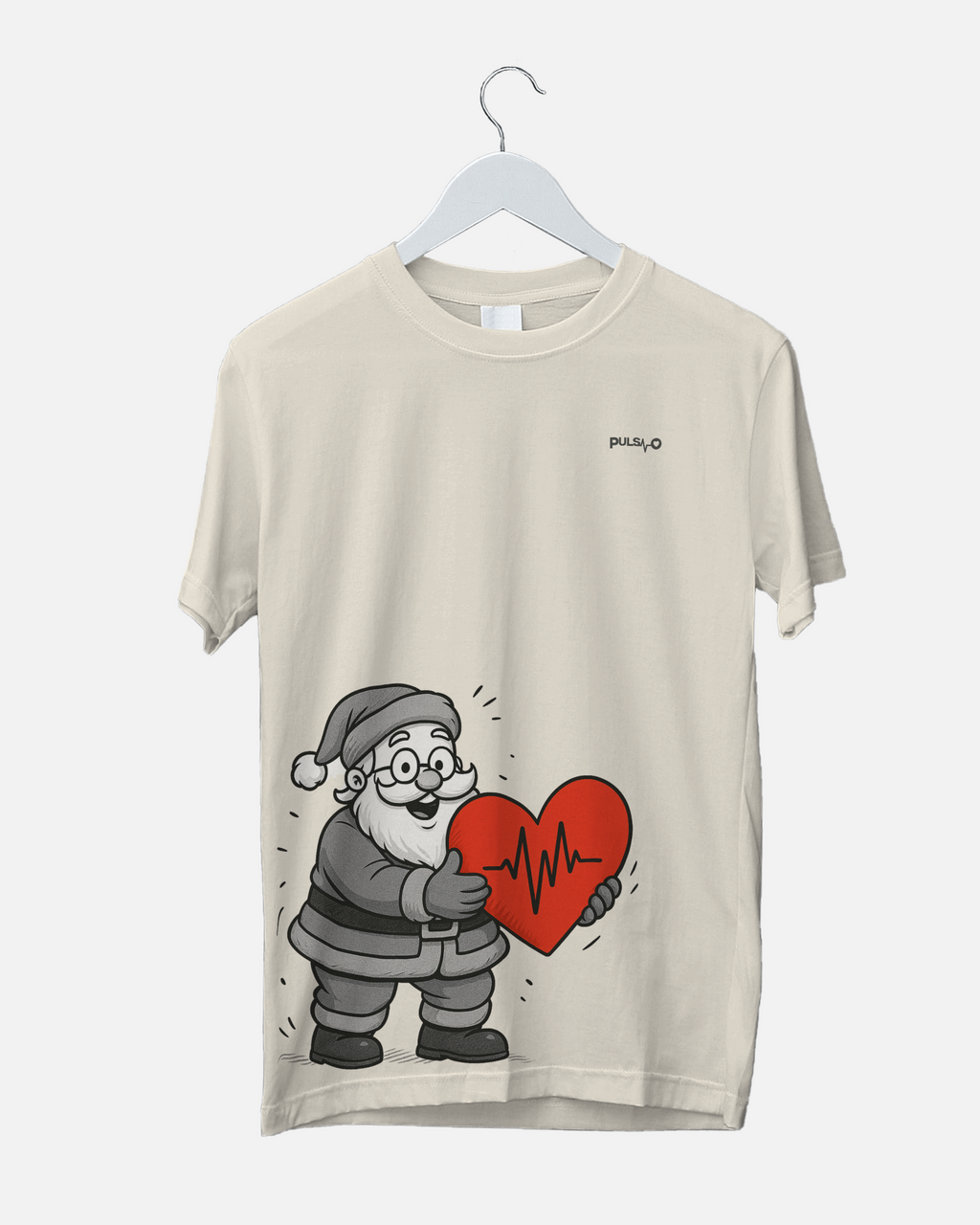 Pulso Ugly Christmas T-Shirt – Santa mit Heartbeat | Limited Christmas Edition
