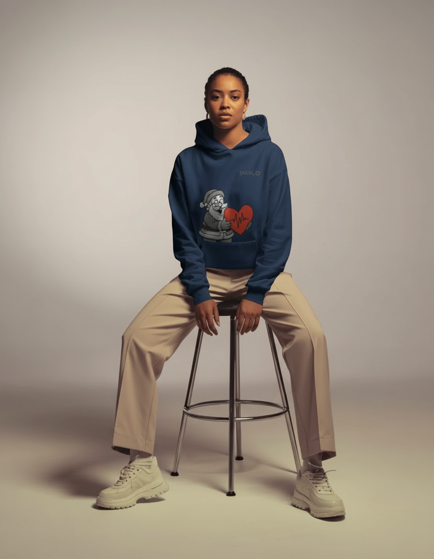 Pulso Ugly Christmas Hoodie – Santa mit Heartbeat | Winter Limited Edition